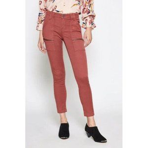 Joie Soft Rust Red Cargo Pocket Skinny Ankle Jeans